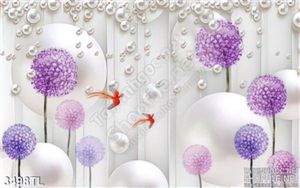 Tranh 3D ngọc trai và hoa trang trí phòng ngủ
