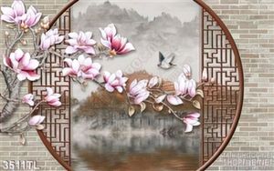 Tranh cửa sổ hoa mộc lan đẹp