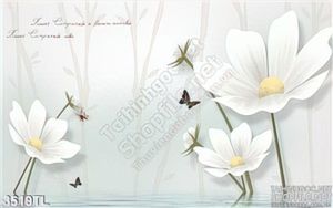 Tranh 3D hoa hồ điệp trang trí tường