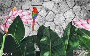 Tranh decor chim Vẹt và hoa chuối