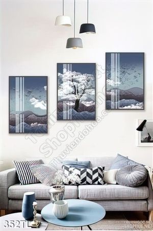 Tranh lụa 3D cây nghệ thuật in kính độc đáo