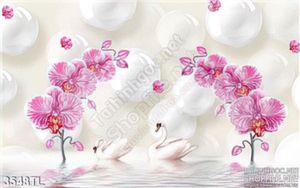 Tranh 3D hoa lan nghệ thuật trnag trí phòng khách