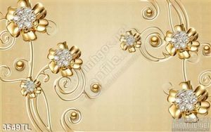 Tranh hoa bằng vàng trang trí phòng ngủ đẹp