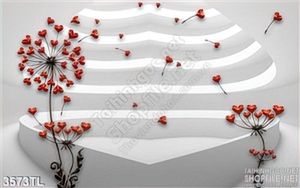 Tranh 3D hoa bồ công anh cách điệu