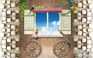Tranh cửa sổ trang trí phòng ngủ đẹp