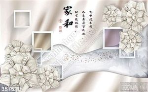 Tranh lụa 3D hoa kim cương thư pháp đẹp