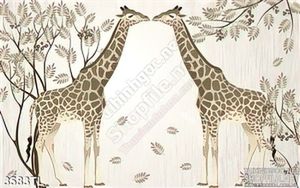 Tranh hươu cao cổ decor tường cho bé