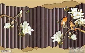 Tranh 3D hoa điêu khắc trang trí tường đẹp
