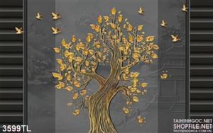 Tranh 3D cây kim tiền trang trí tường đẹp