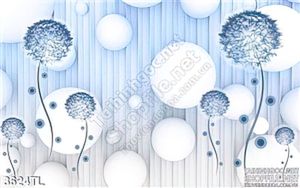 Tranh 3D hoa trang trí dán tường phòng ngủ