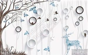 Tranh 3D hươu trang trí hiện đại