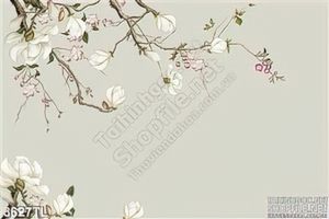 Tranh hoa Mộc lan trang trí dán tường