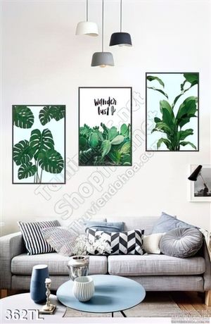 Tranh lụa 3D các loại lá treo tường đẹp