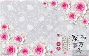 Tranh 3D hoa hồng thư pháp đẹp nhất