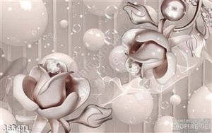 Tranh lụa 3D và hoa hồng bạc trang trí phòng ngủ đẹp