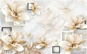 Tranh 3D hoa trang trí tường phòng khách đẹp