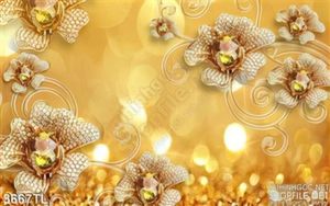 Tranh 3D hoa hồng kim tiền đẹp nhất