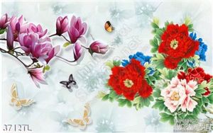 Tranh 3D hoa mẫu đơn và hoa mộc lan đẹp nhất