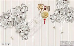 Tranh 3D hoa trang sức bạc trang trí phòng khách