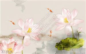 Tranh màu nước hoa Sen trang trí đẹp