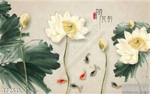 Tranh thư pháp hoa Sen trang trí tường đẹp