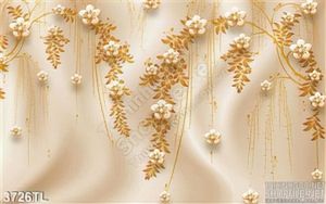 Tranh lụa 3D hoa dây leo trang trí tường đẹp