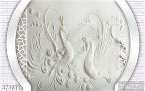 Tranh cửa sổ điêu khắc chim phượng đẹp