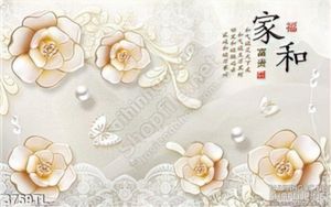 Tranh lụa 3D hoa thư pháp giả ngọc đẹp nhất