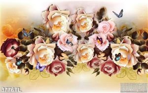 Tranh 3D hoa hồng trang trí tường hiện đại