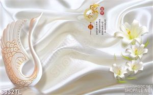 Tranh lụa thiên nga đẹp nhất psd