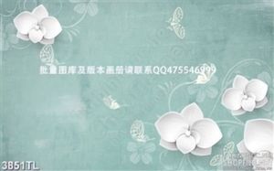 Tranh lụa hoa trắng đẹp nền xanh psd
