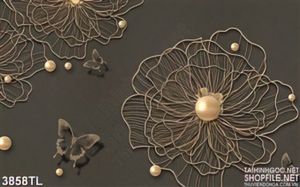Tranh nghệ thuật decor hoa vàng mới