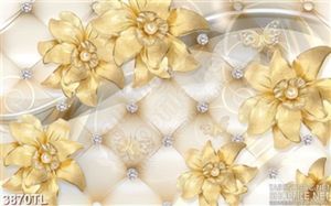 Tranh in tường hoa vàng gold đẹp