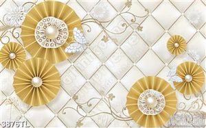 Tranh tường hoa quạt đẹp 5D