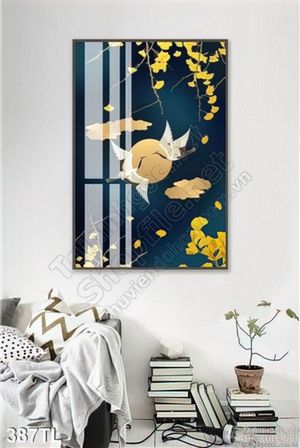 Tranh chim Hạc và mùa xuân đẹp