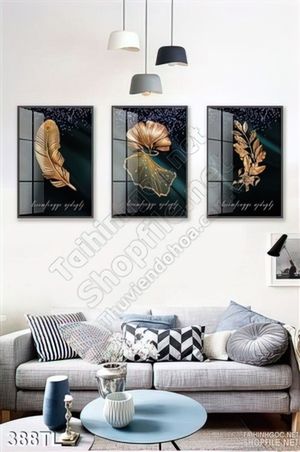 Tranh lụa 3D lá kim tiền đẹp