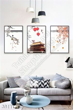 Tranh lụa 3D mùa xuân đẹp trang trí phòng khách