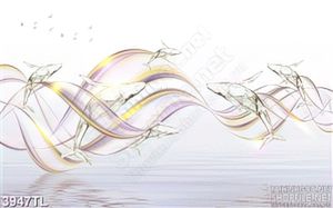 Tranh lụa 3D cá voi thủy tinh