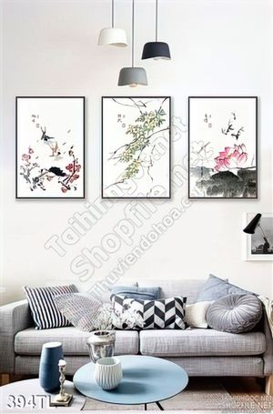 Tranh lụa 3D hoa bằng màu nước đẹp