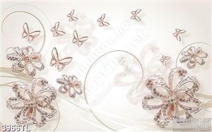 Tranh in uv cánh bướm và hoa