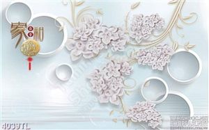 Tranh in uv hoa trắng trang trí vòng tròn đẹp