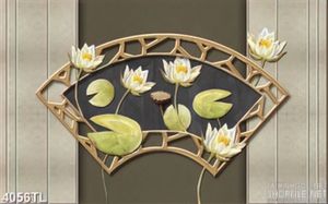 Tranh in tường hoa sen trắng nhụy vàng