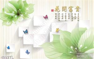 Tranh lụa hoa lan xanh lá
