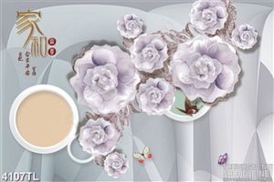 Tranh hoa hồng tím psd