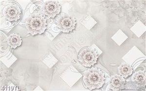 Tranh lụa hoa ngọc trai trang trí
