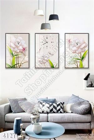 Tranh lụa hoa địa lan đẹp