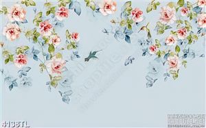 Tranh màu nước chuỗi hoa hồng nhí