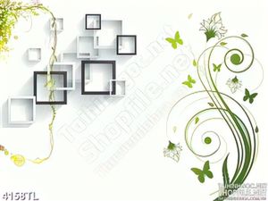 Tranh lụa hoa văn xanh lá trang trí