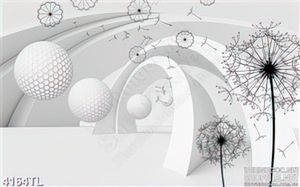 Tranh 3D model quả cầu trắng