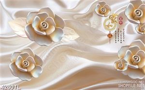 Tranh lụa hoa giả ngọc chữ thư pháp